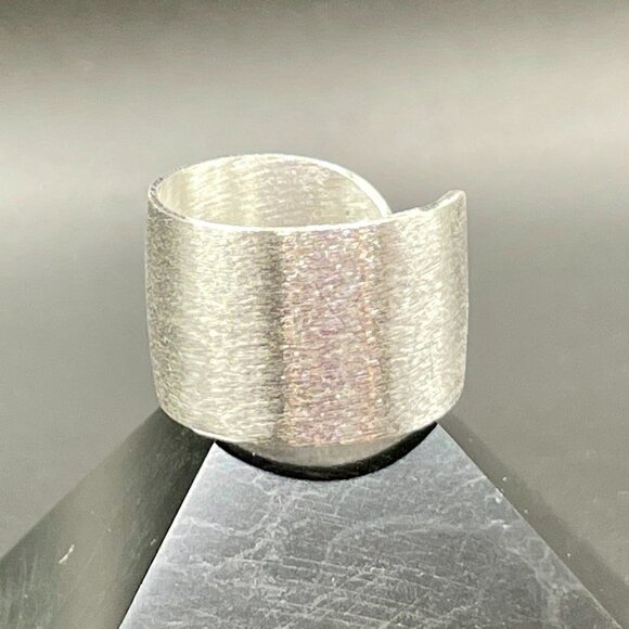 Widest Width Style 12mm Brushed Sterling 925 Silver Wrapped Band Boho Ring #1232 - Picture 4 of 7